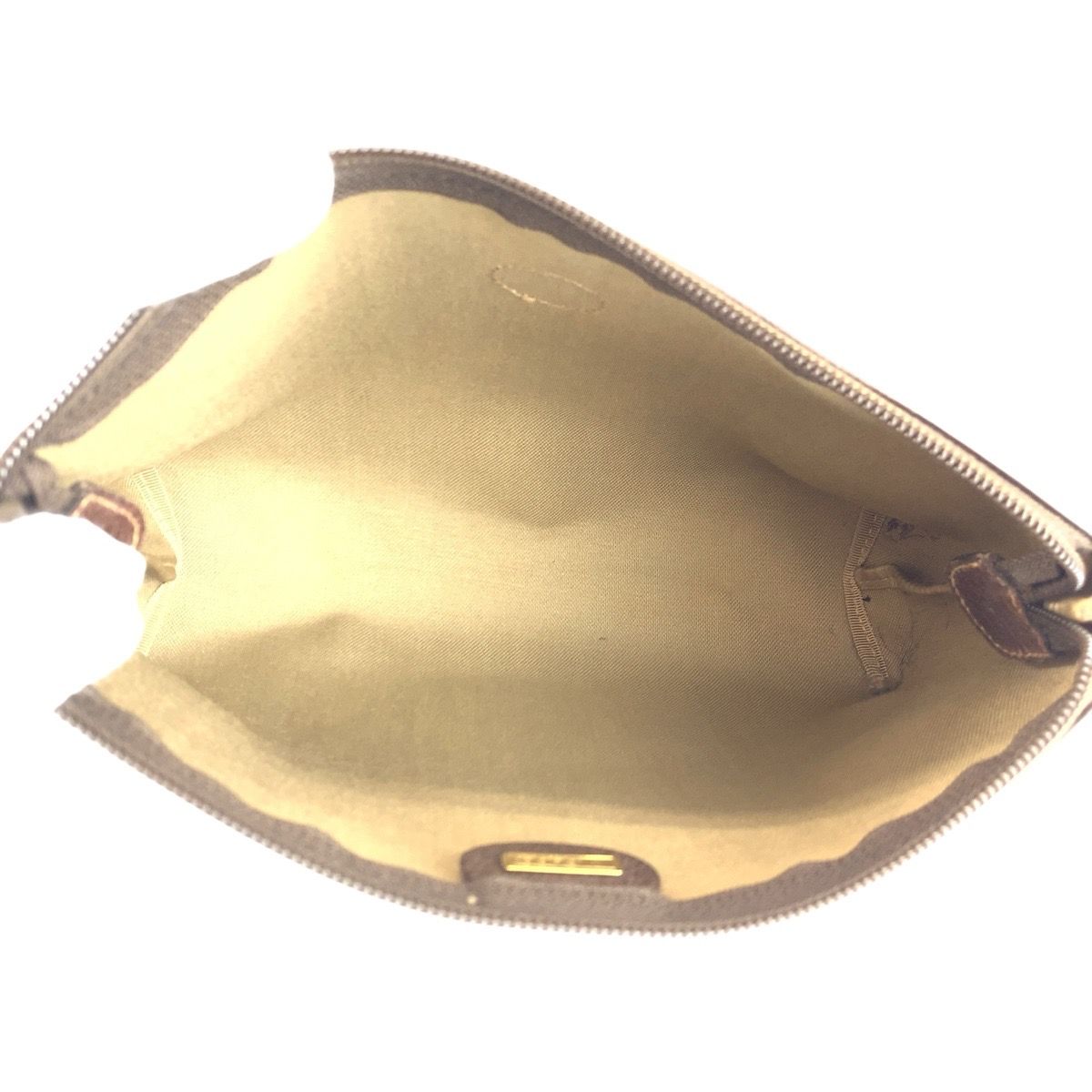 Gucci Beige Brown GG Supreme Canvas Leather Clutch — view 7