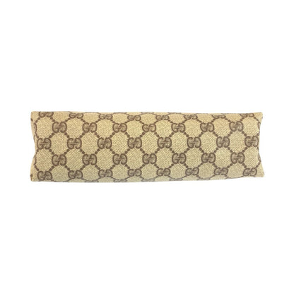 Gucci Beige Brown GG Supreme Canvas Leather Clutch — view 8