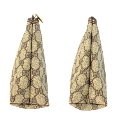 Gucci Beige Brown GG Supreme Canvas Leather Clutch — view 6