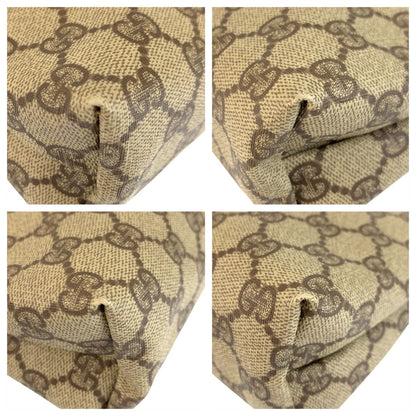 Gucci Beige Brown GG Supreme Canvas Leather Clutch — view 3