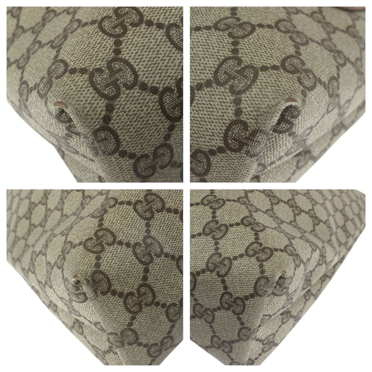 Gucci Vintage Sherry Line Beige GG Supreme Canvas Shoulder Bag — view 3
