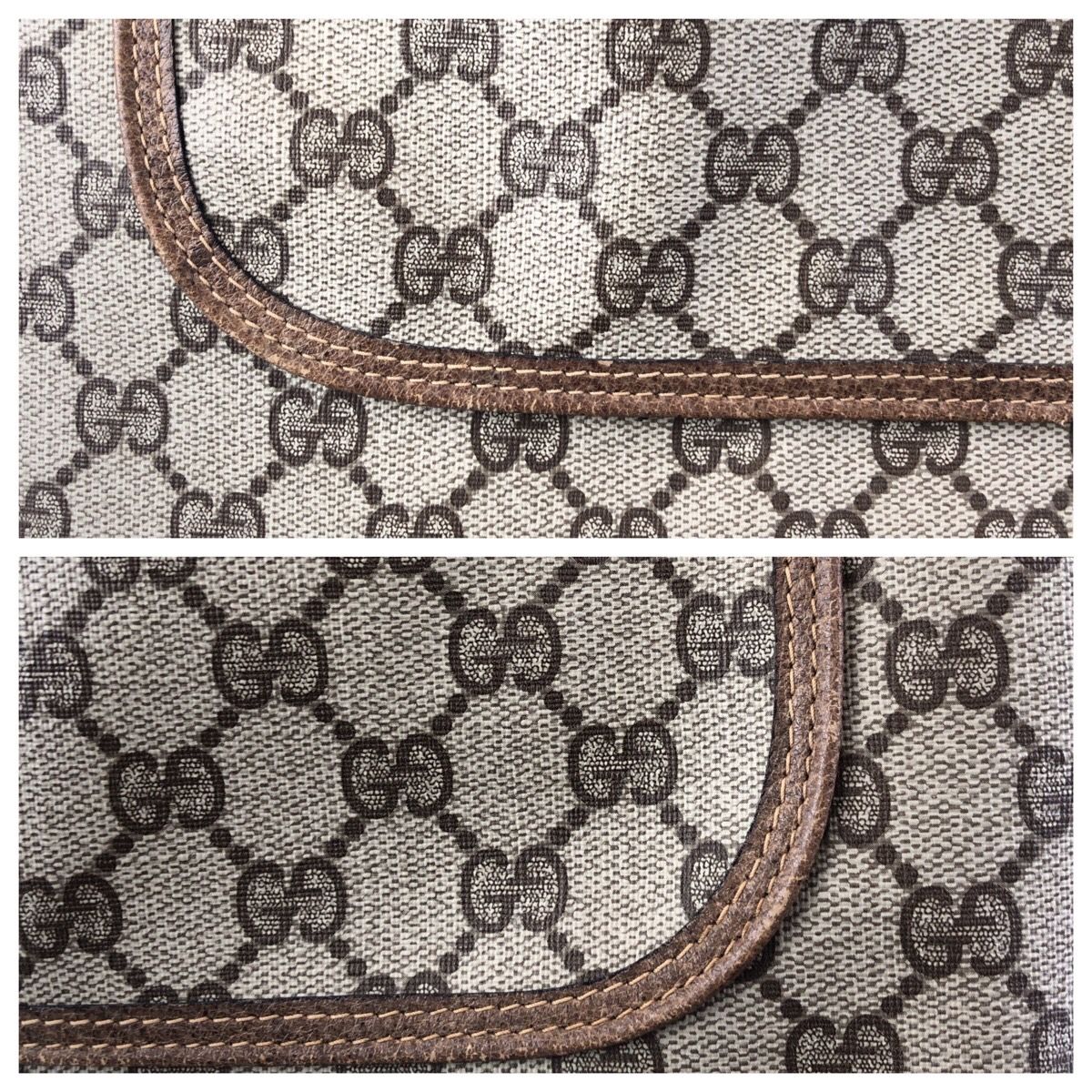 Gucci Vintage Sherry Line Beige GG Supreme Canvas Shoulder Bag — view 5