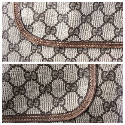 Gucci Vintage Sherry Line Beige GG Supreme Canvas Shoulder Bag — view 5