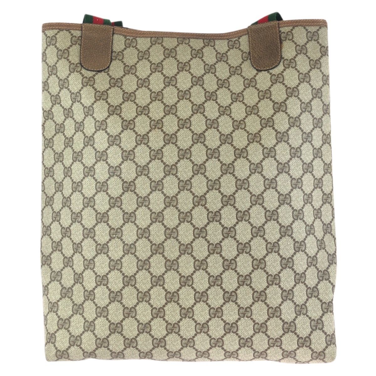 Gucci Vintage Sherry Line Beige GG Supreme Canvas Shoulder Bag — view 2