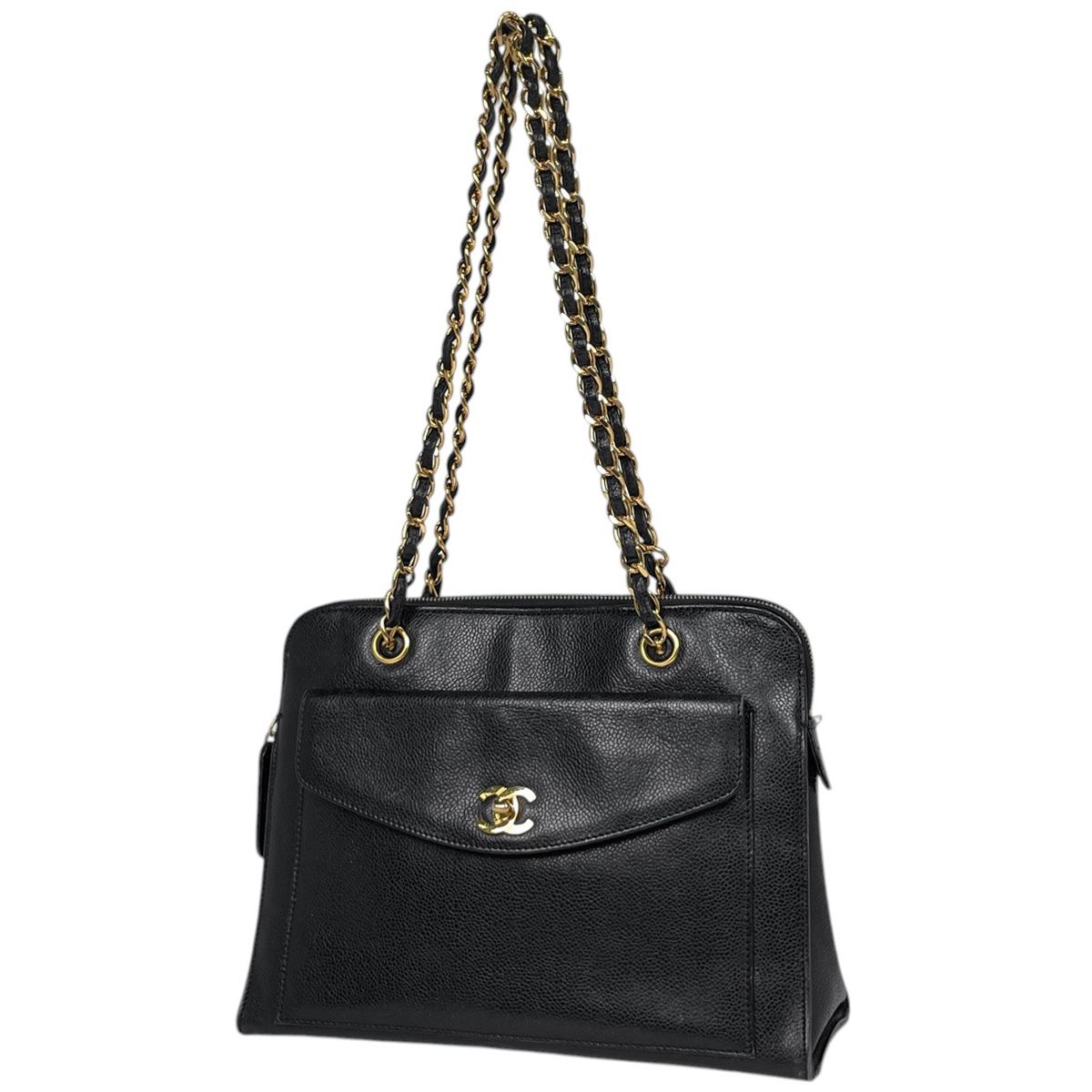 Chanel CC Logo Che Shoulder Bag Black