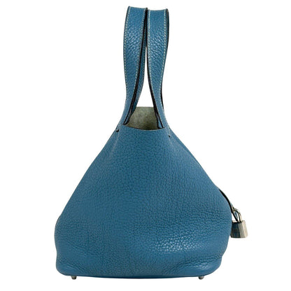 Hermes Picotin Lock PM Minibag Handbag Togo Blue — view 4