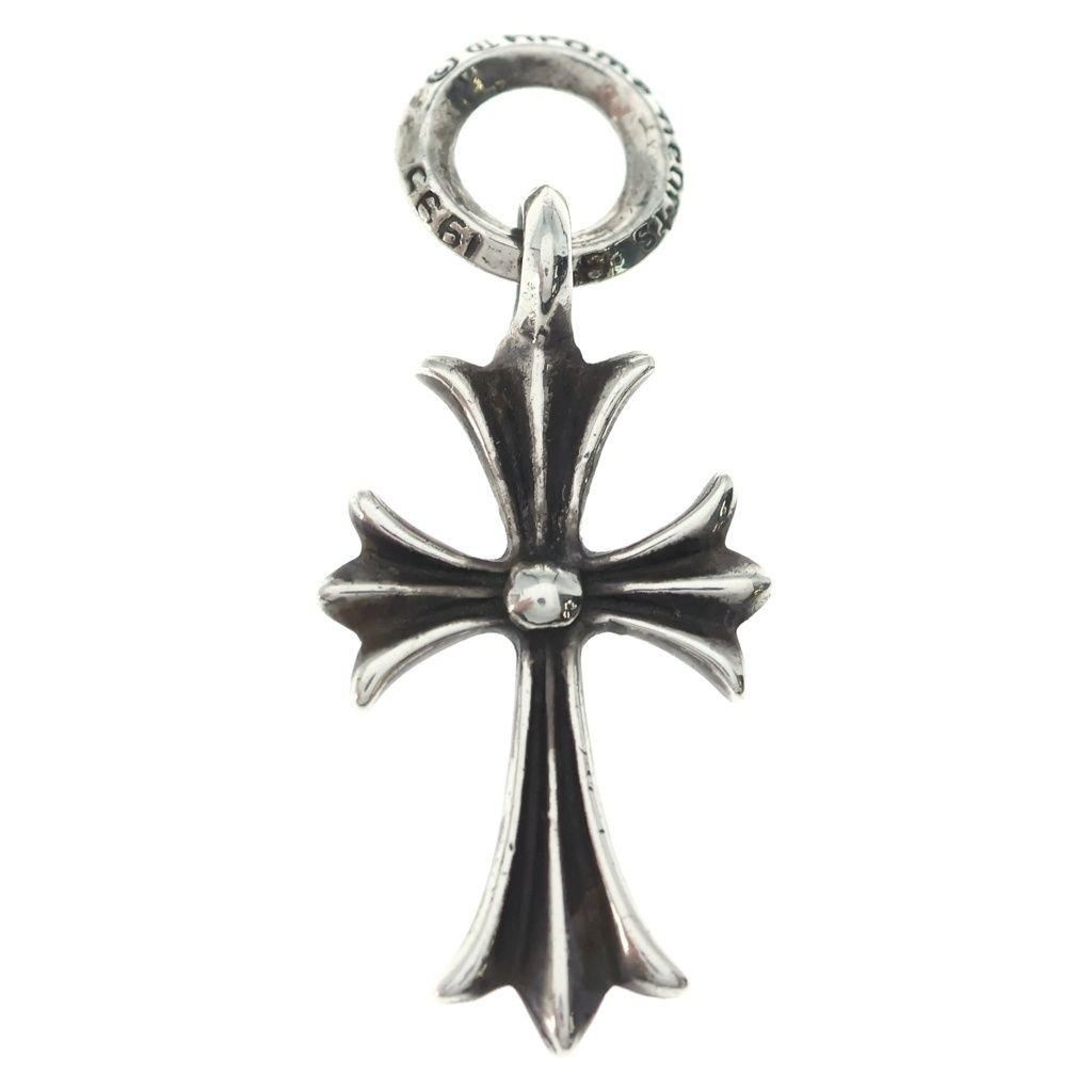 Chrome Hearts Vintage Tiny CH Cross Charm Necklace Top Silver