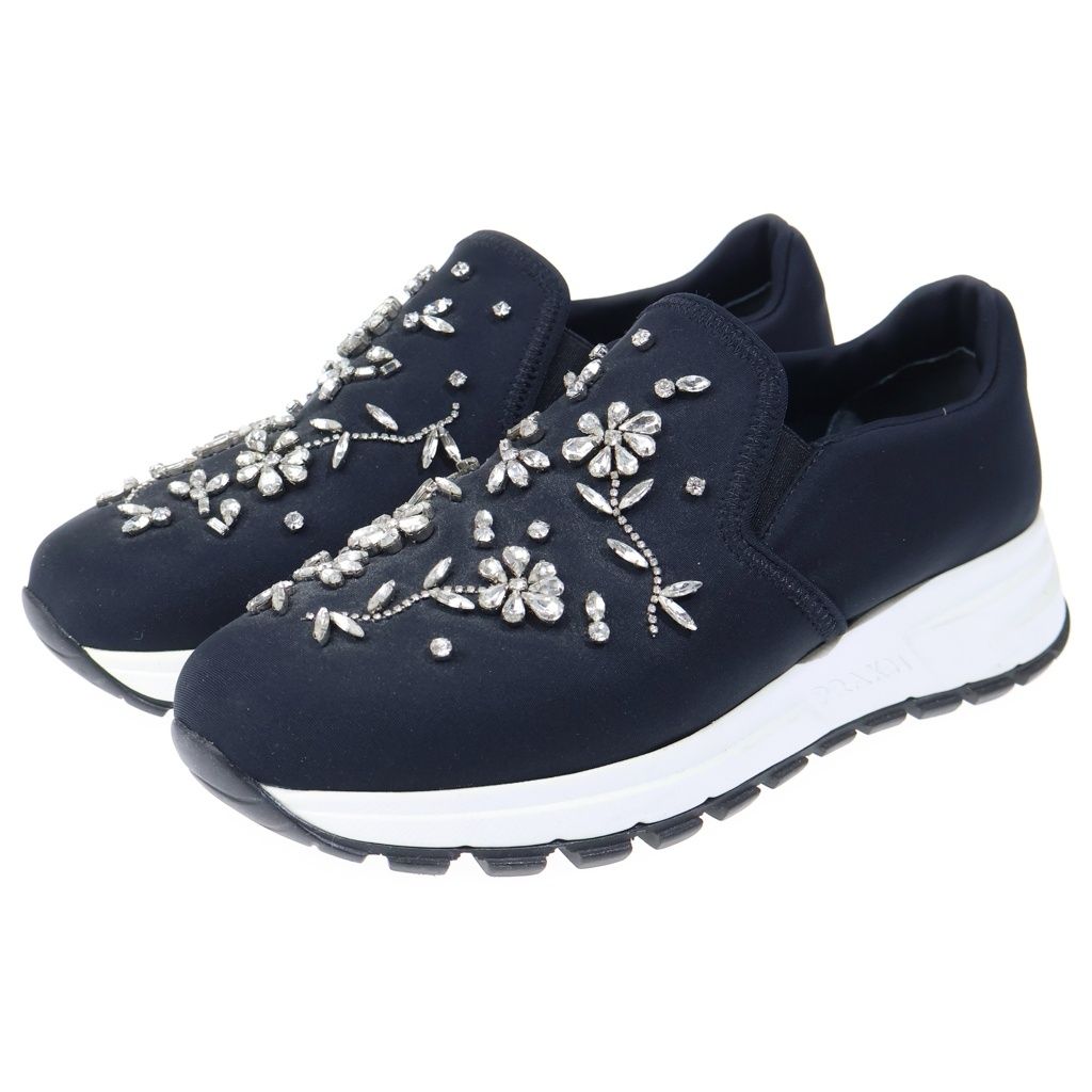 Prada Visual Decoration Low Cut Slip on Shoes Black — view 2