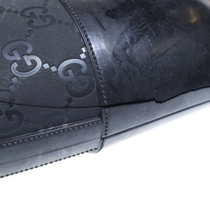 Gucci GG All Over Pattern Rubber Rain Long Boots Black — view 6