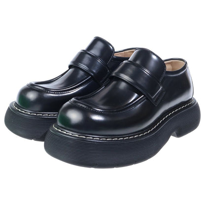 Bottega Veneta Swell Loafer Rubber Tin Gold Leather Loafers Black — view 2