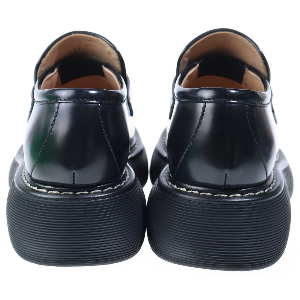 Bottega Veneta Swell Loafer Rubber Tin Gold Leather Loafers Black — view 3
