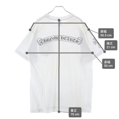 Chrome Hearts Back Scroll Label Print Sleeve CH Cross Short T-Shirt White — view 9