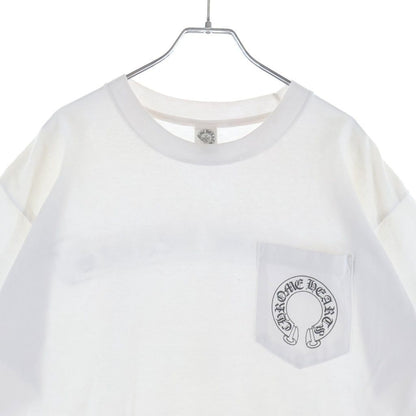 Chrome Hearts Back Scroll Label Print Sleeve CH Cross Short T-Shirt White — view 3
