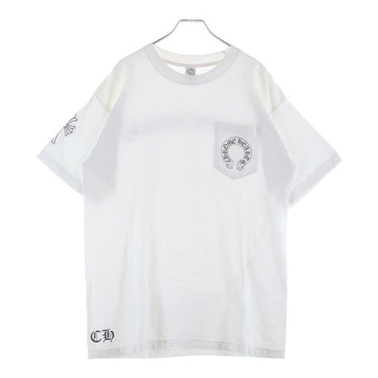Chrome Hearts Back Scroll Label Print Sleeve CH Cross Short T-Shirt White