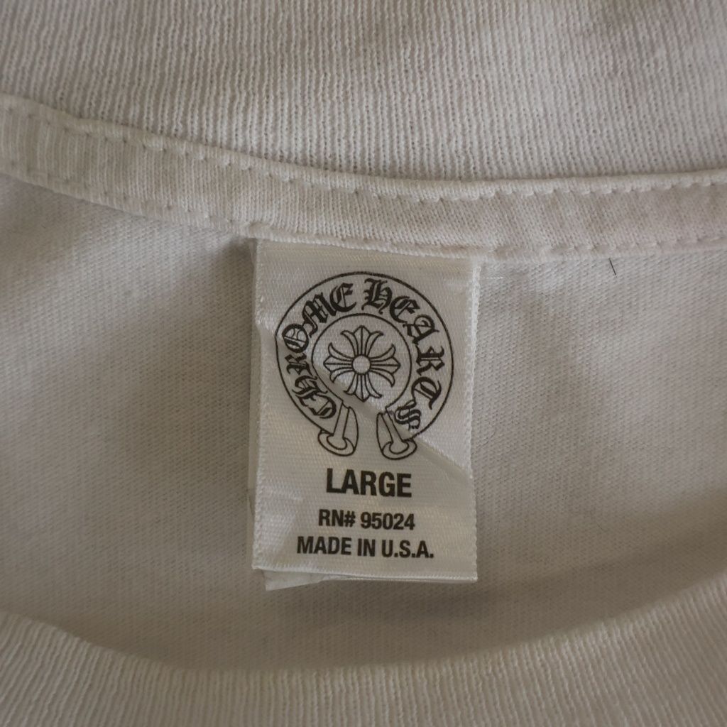 Chrome Hearts Back Scroll Label Print Sleeve CH Cross Short T-Shirt White — view 7