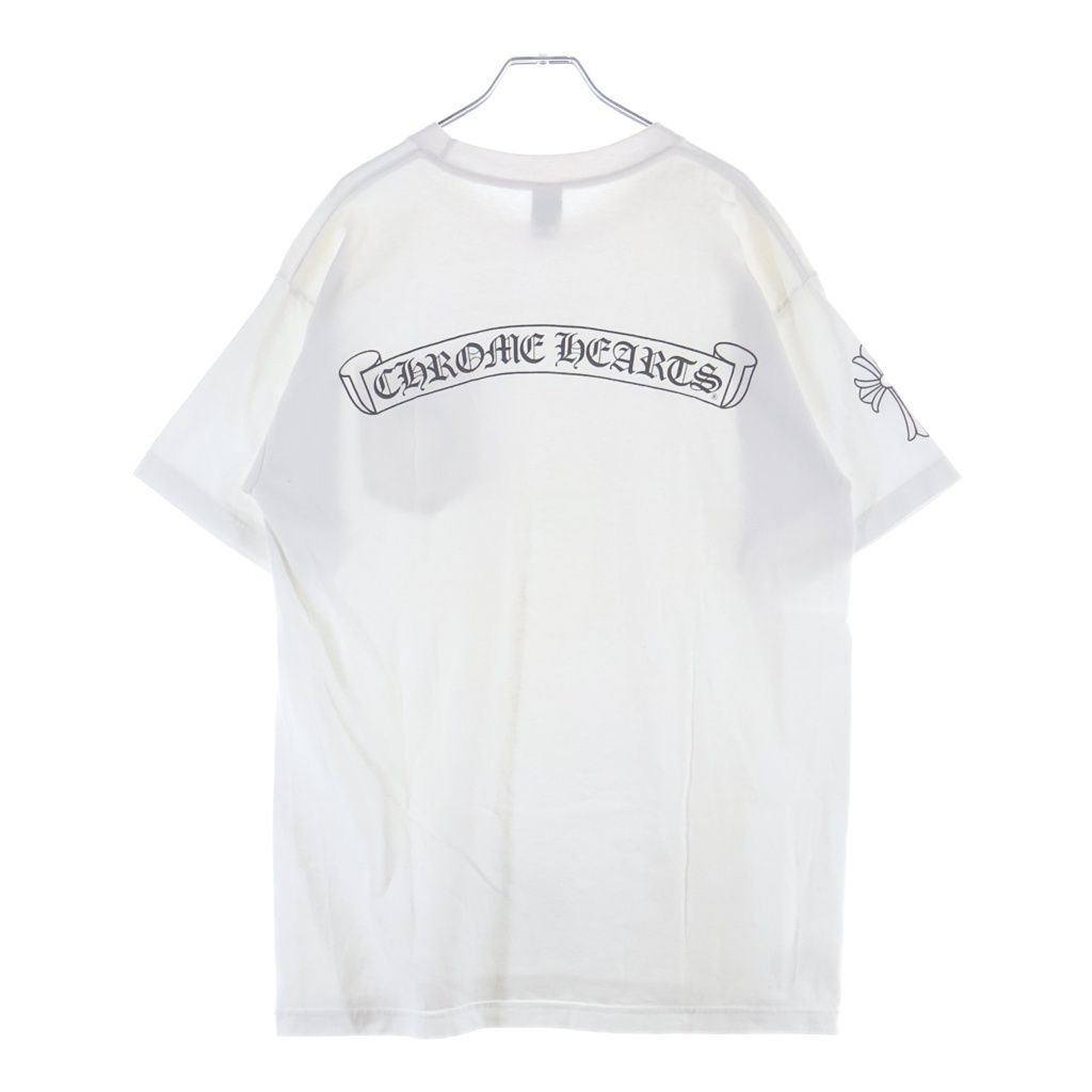 Chrome Hearts Back Scroll Label Print Sleeve CH Cross Short T-Shirt White — view 2