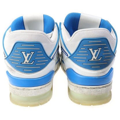 Louis Vuitton LV Trainers Line Leather High Cut Shoes Sneakers White Blue — view 3