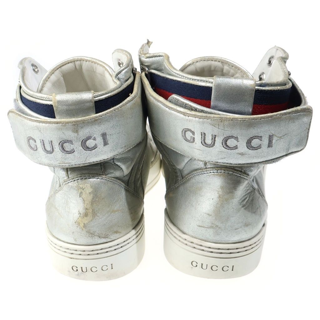 Gucci Logo Embroidery Metallic Cles Lace Up Belt Sneaker — view 3