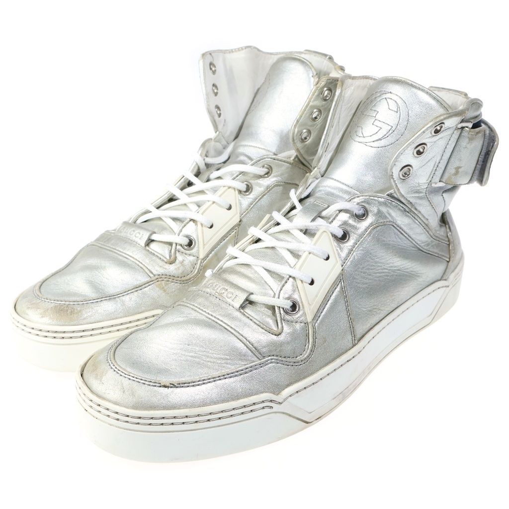 Gucci Logo Embroidery Metallic Cles Lace Up Belt Sneaker — view 2