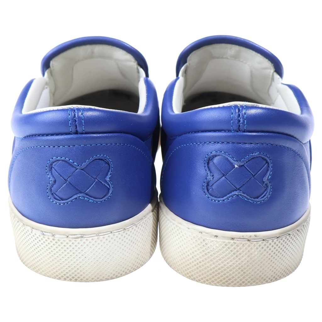 Bottega Veneta Intrecciato Leather Sneakers Slip Ons Blue — view 3