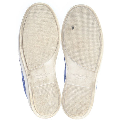 Bottega Veneta Intrecciato Leather Sneakers Slip Ons Blue — view 5