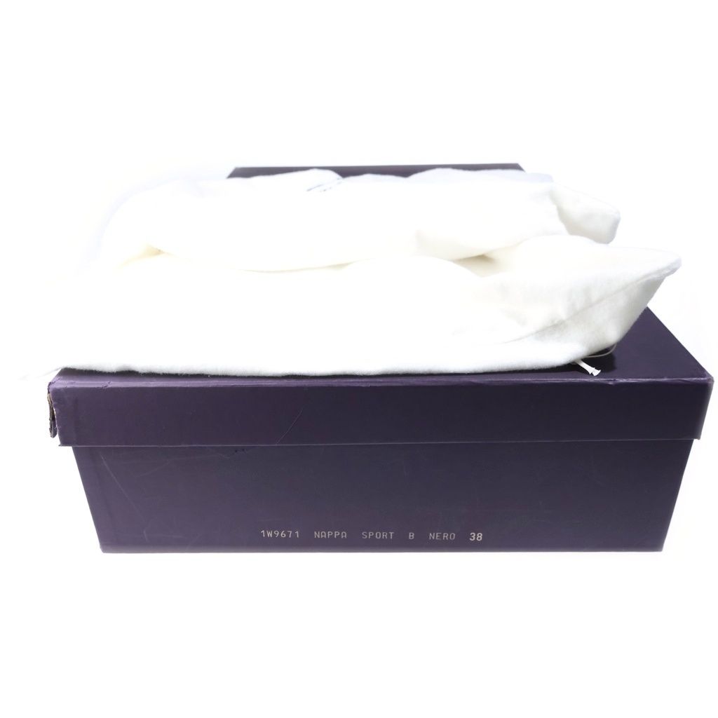 Prada Leather Logo Side Zip Heels Long Boots Shoes Black — view 7