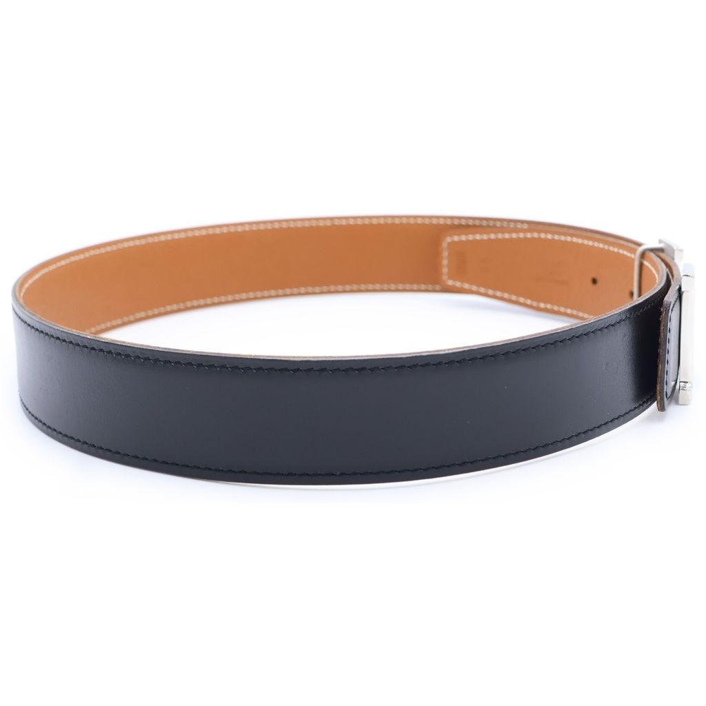 Hermes Constance Belt Brown Black Box Calf Silver 65 — view 3