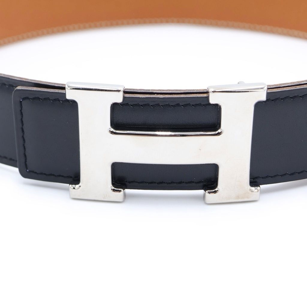 Hermes Constance Belt Brown Black Box Calf Silver 65 — view 5