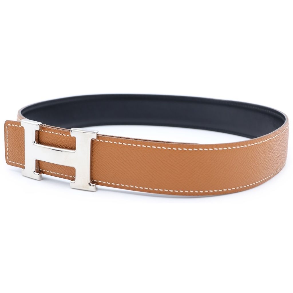 Hermes Constance Belt Brown Black Box Calf Silver 65 — view 4