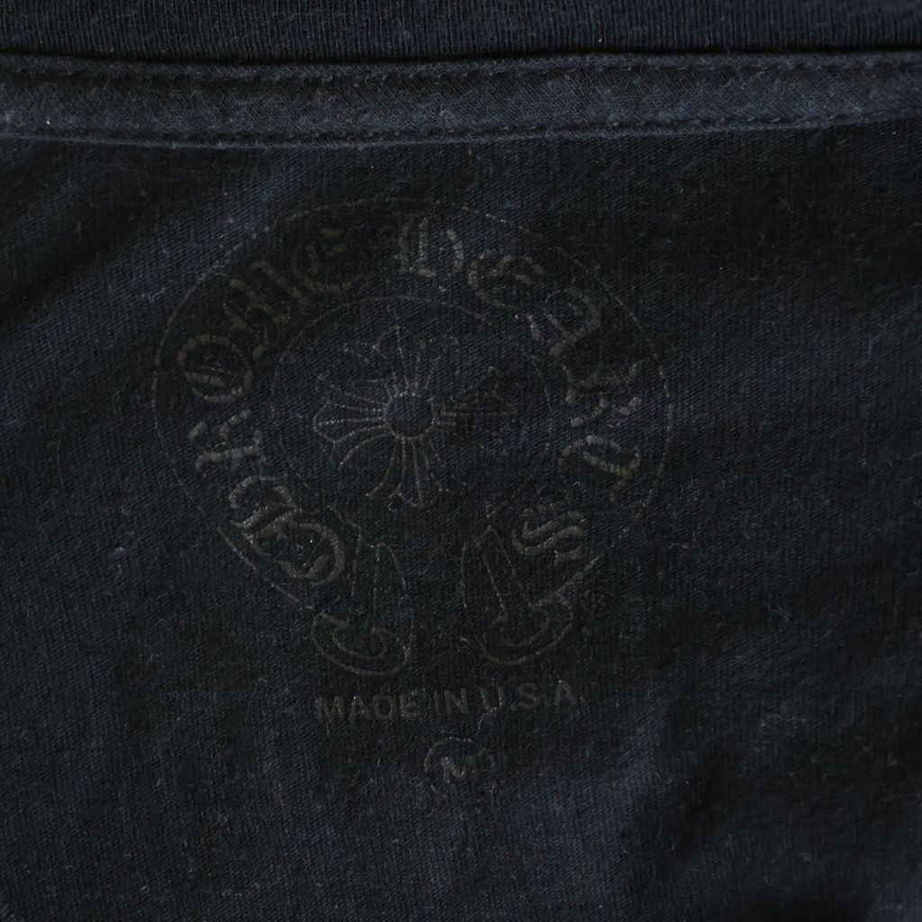 Chrome Hearts Back Cemetery Cross Print Sleeve Logo Crew Neck Long Top Black — view 7