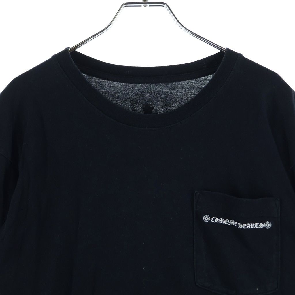 Chrome Hearts Back Cemetery Cross Print Sleeve Logo Crew Neck Long Top Black — view 3