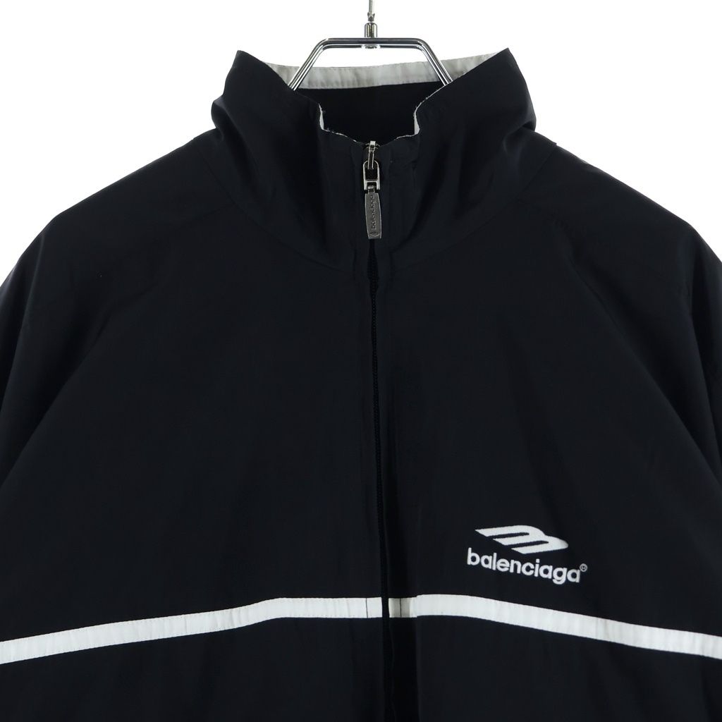 Balenciaga Sports Icon Track Jacket Logo Field Nylon Black — view 3