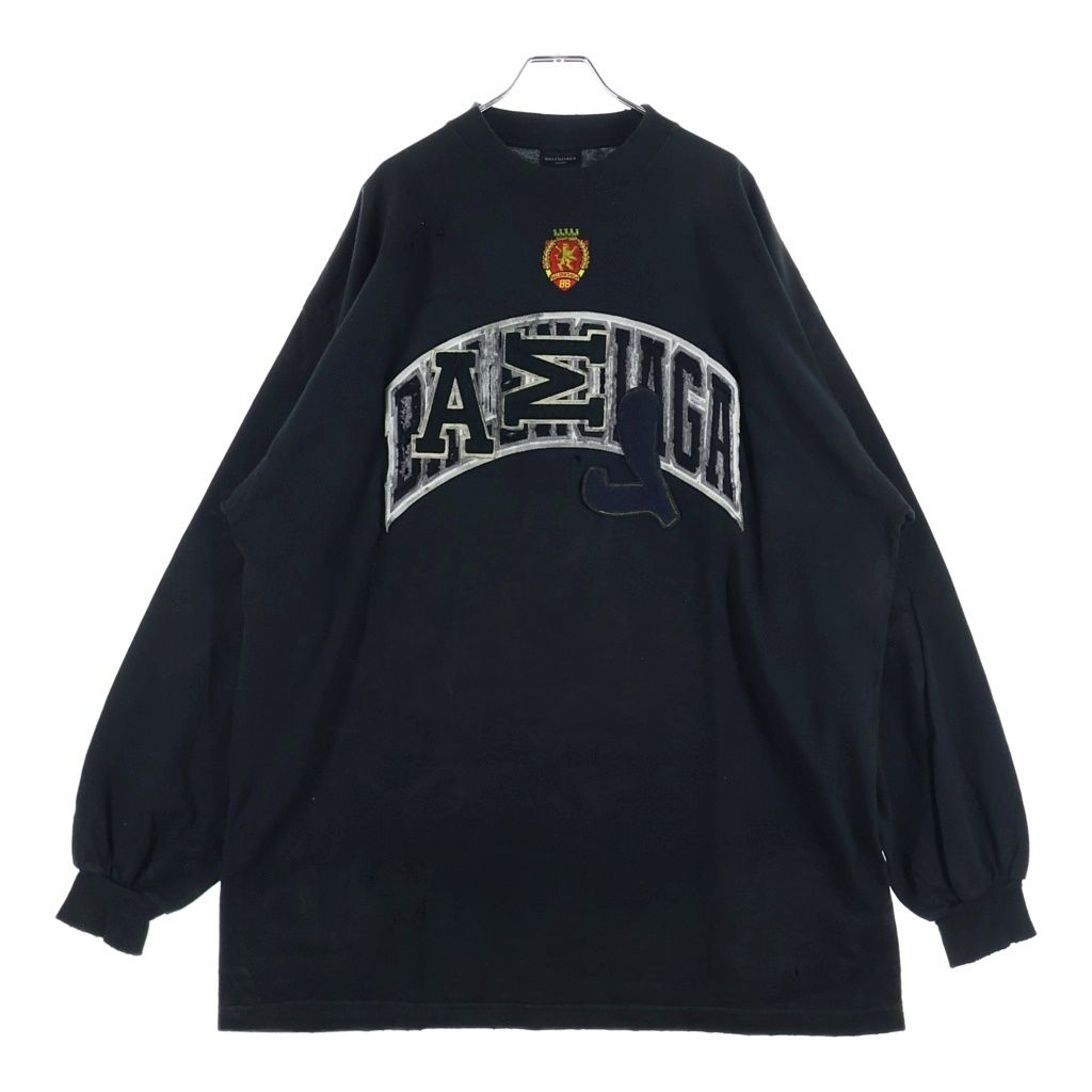 Balenciaga Skater Oversized T-Shirt Crushed Patch Destroyed Crew Neck Short