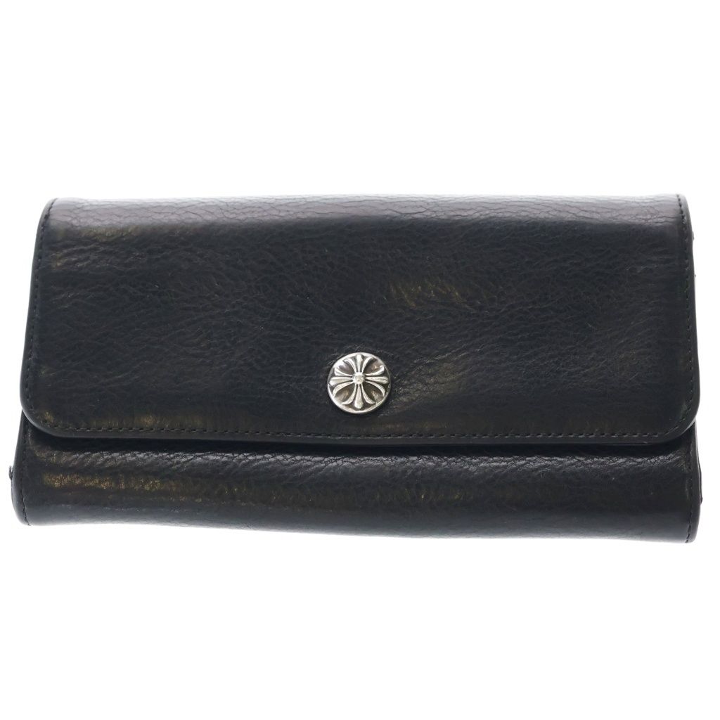 Chrome Hearts Judy Cross Ball Button Leather Wallet Black