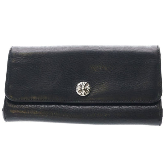 Chrome Hearts Judy Cross Ball Button Leather Wallet Black