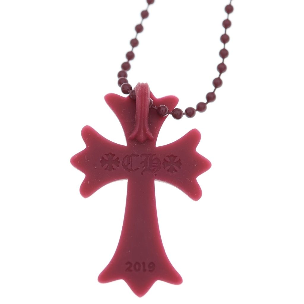 Chrome Hearts Rubber CH Crs Sml Small CH Cross Necklace Silicone Bordeaux — view 5