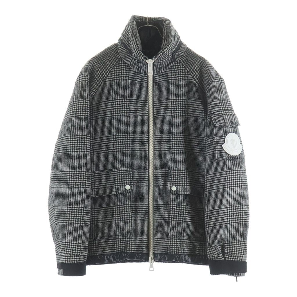 Moncler Blin Bling Glen Plaid Down Jacket Gray