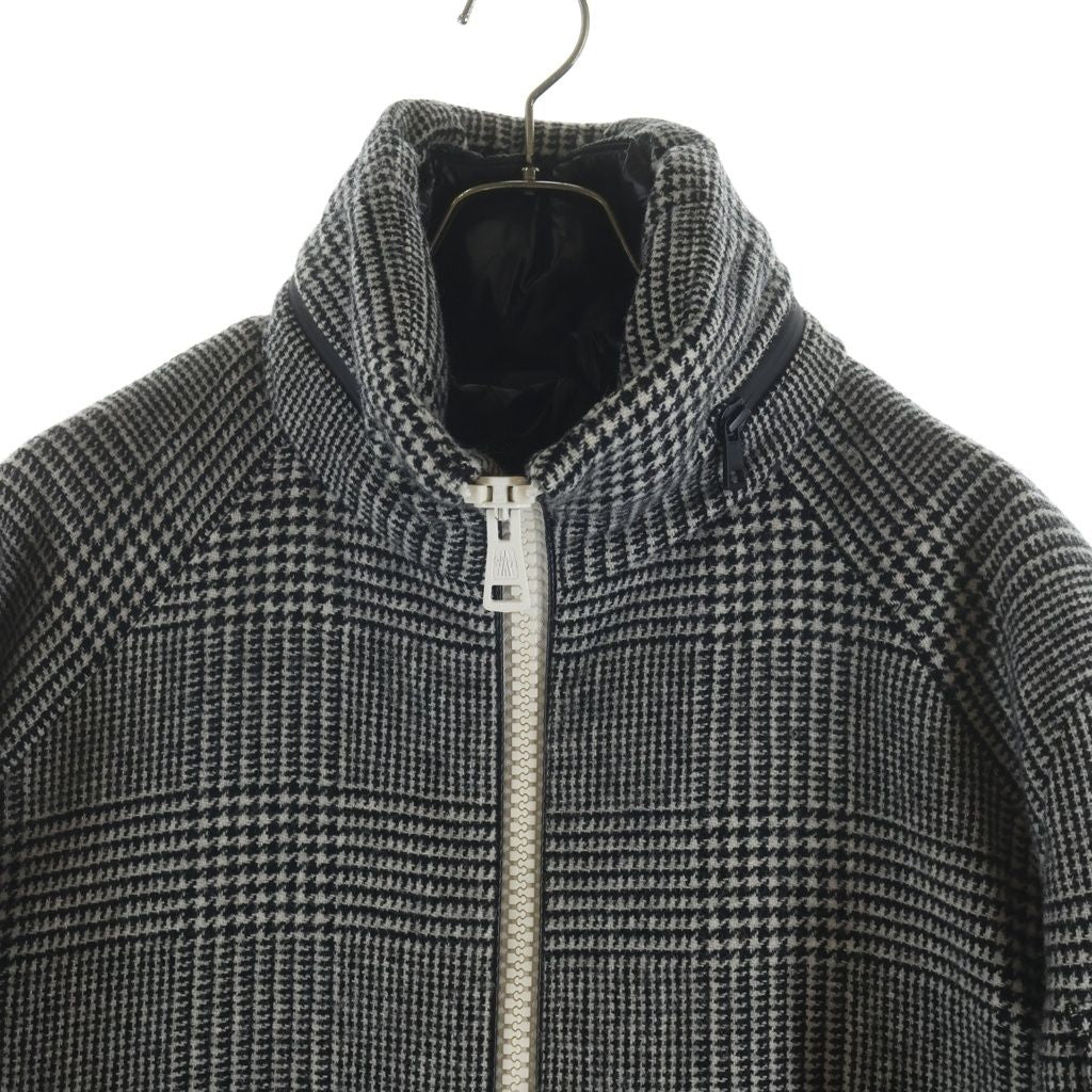 Moncler Blin Bling Glen Plaid Down Jacket Gray — view 3