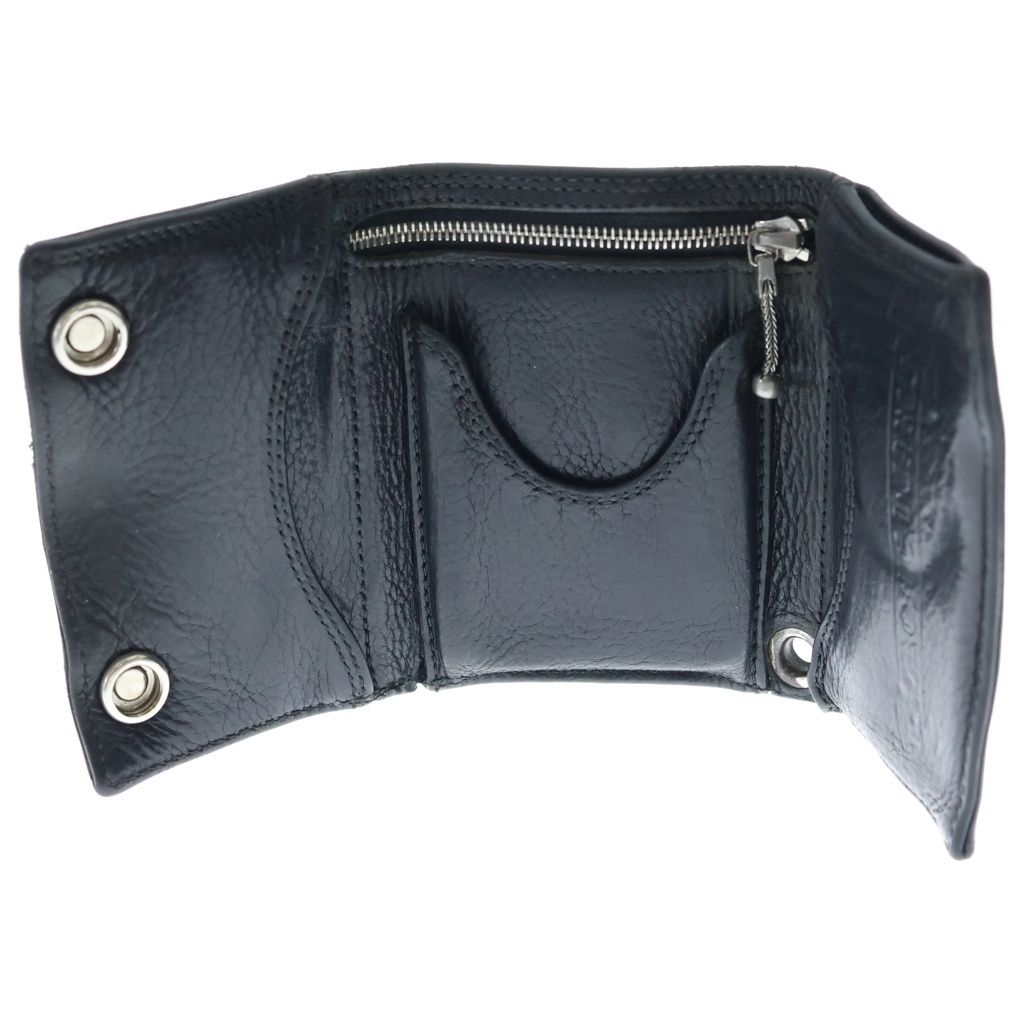 Chrome Hearts 3 Fold Cross Ball Leather Wallet Black — view 4