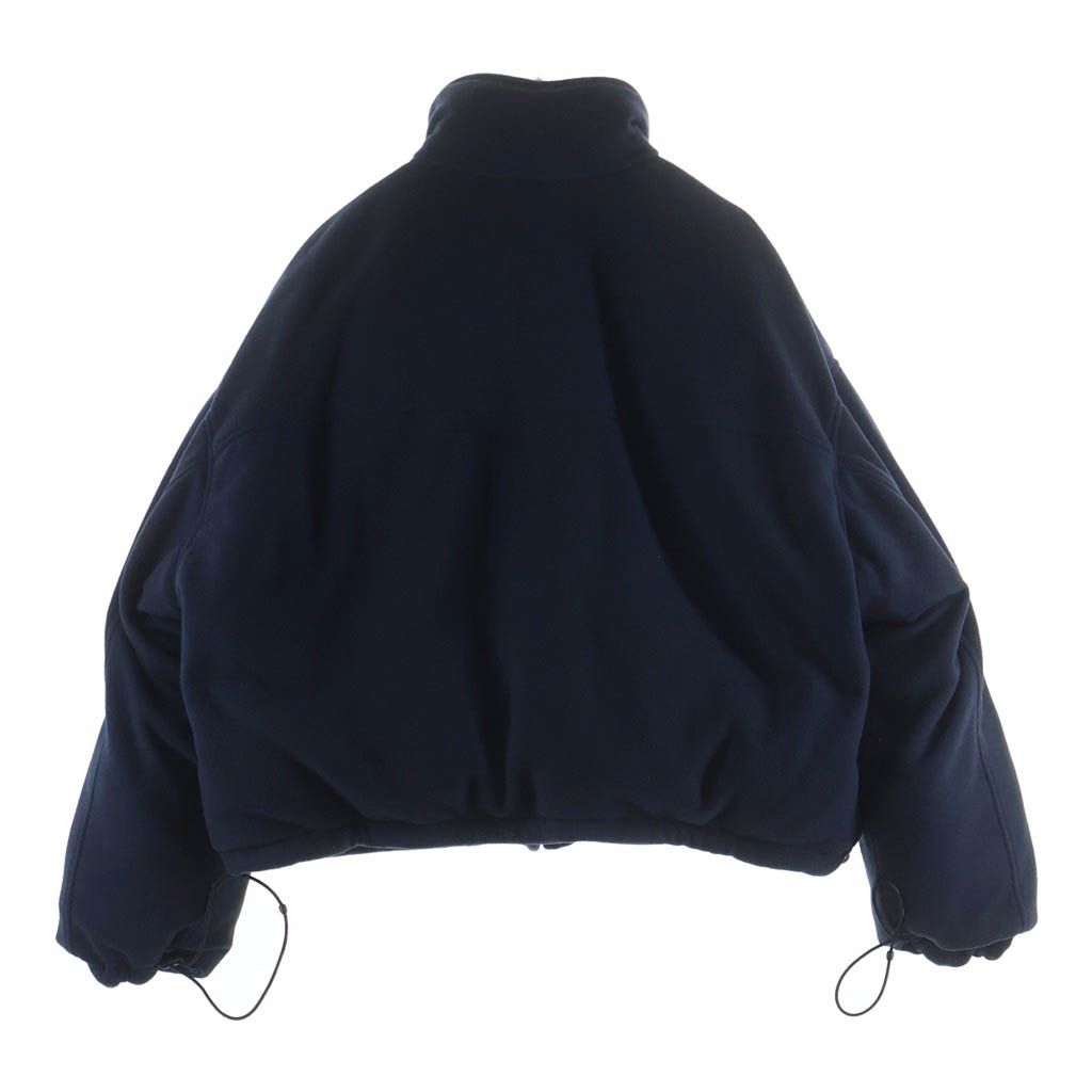 Balenciaga Reversible Puffer BB Embroidery Logo Fleece Jacket Navy — view 4