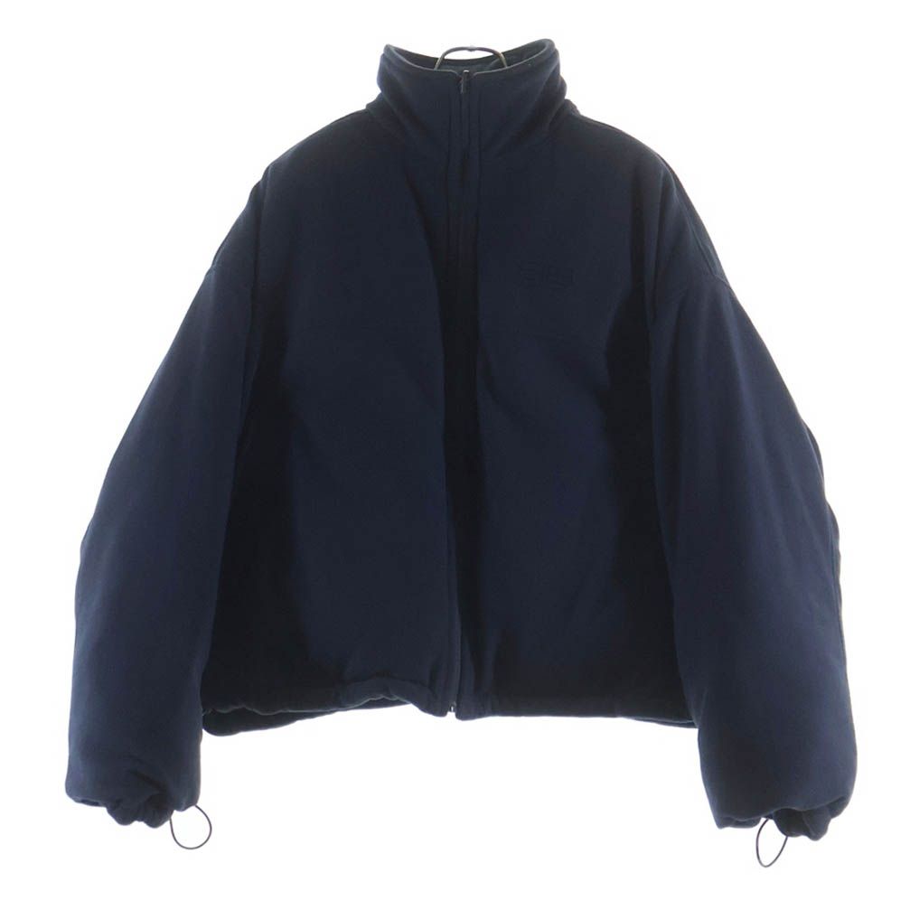 Balenciaga Reversible Puffer BB Embroidery Logo Fleece Jacket Navy — view 3