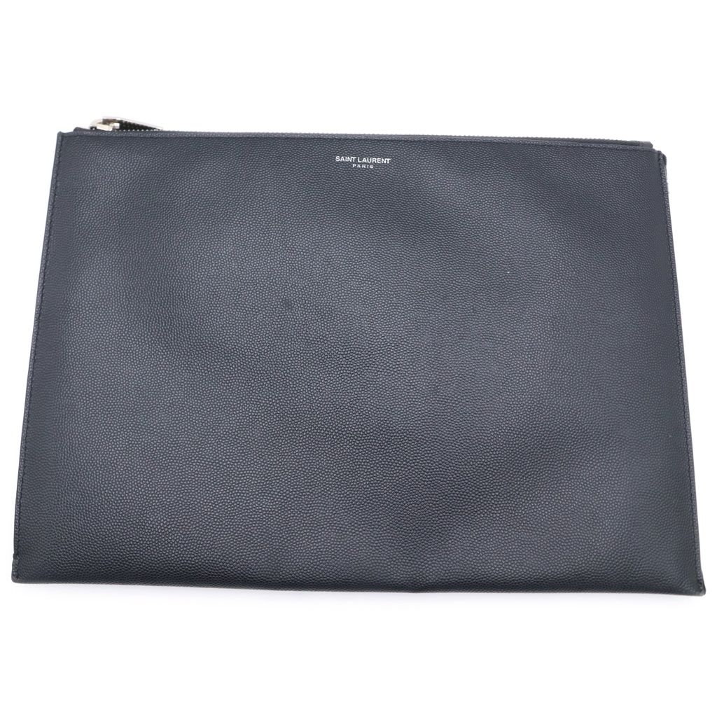 Saint Laurent Paris Clutch Case Pouch Leather Black