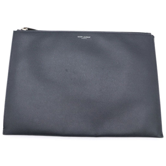 Saint Laurent Paris Clutch Case Pouch Leather Black