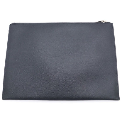Saint Laurent Paris Clutch Case Pouch Leather Black — view 2