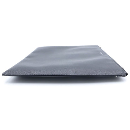 Saint Laurent Paris Clutch Case Pouch Leather Black — view 3