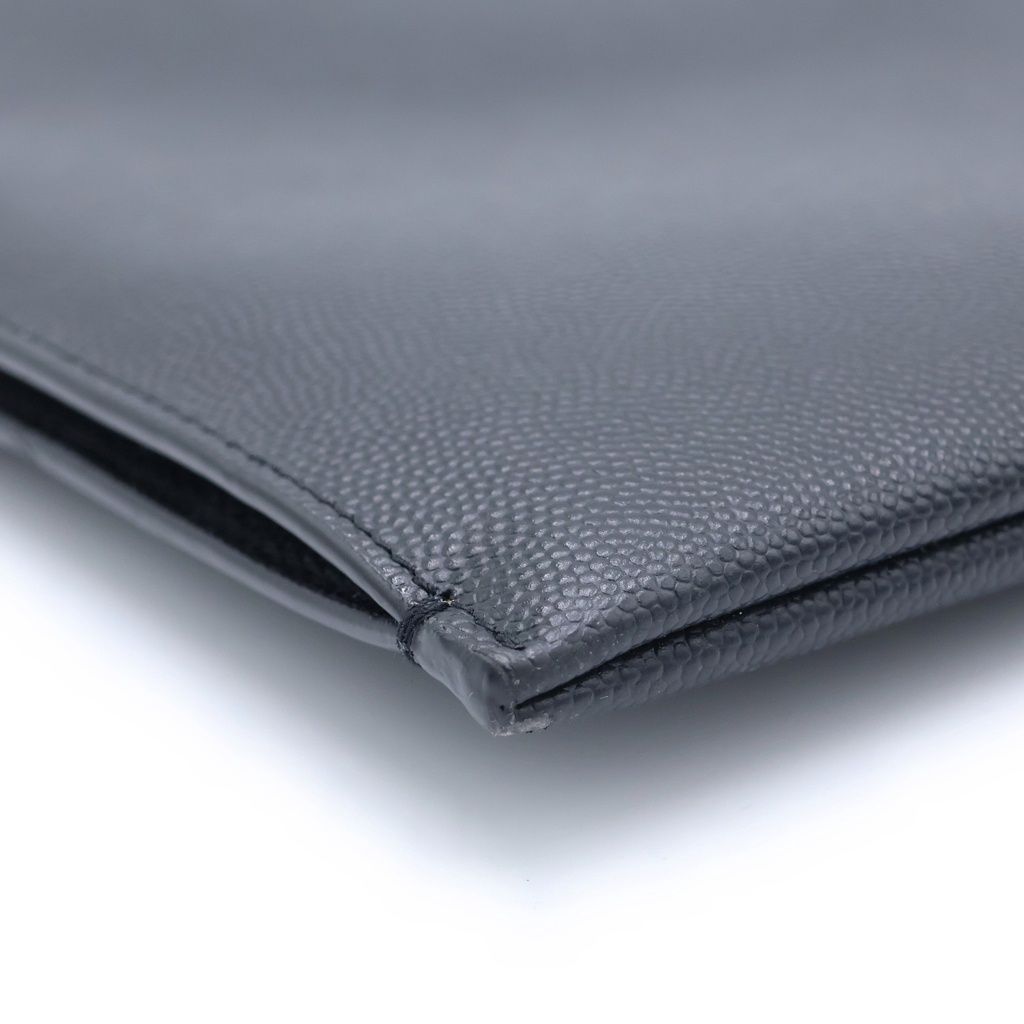 Saint Laurent Paris Clutch Case Pouch Leather Black — view 6