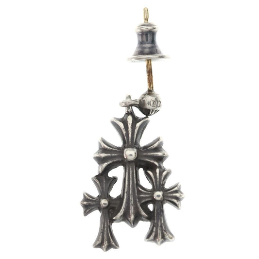 Chrome Hearts Cross Drop Triple 3 Earrings Silver