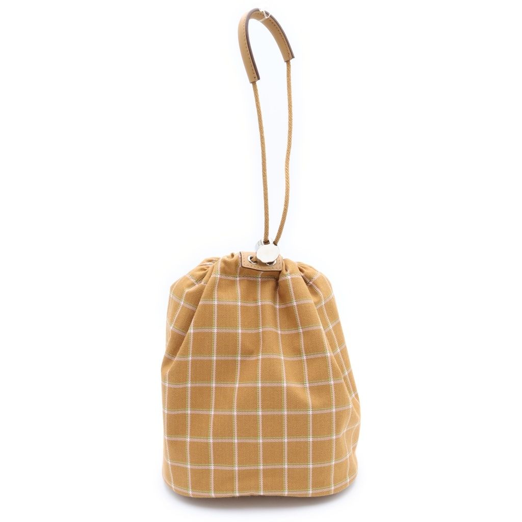 Hermes Trek Sesame Tatta Sole Canvas Swift Handbag Silver Beige — view 2