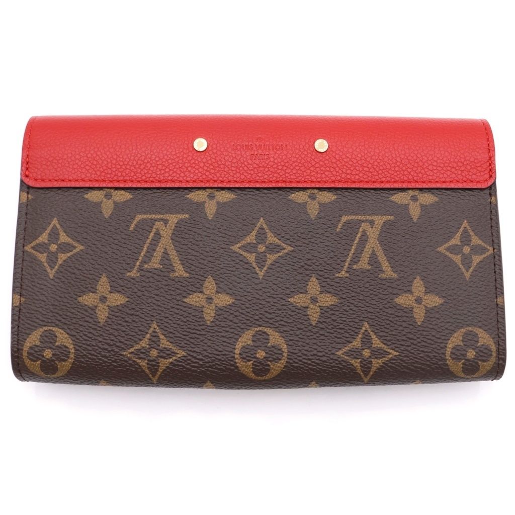 Louis Vuitton Monogram Portefeuille Pallas Brown Red Wallet — view 2