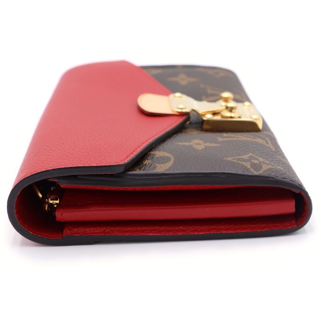 Louis Vuitton Monogram Portefeuille Pallas Brown Red Wallet — view 3